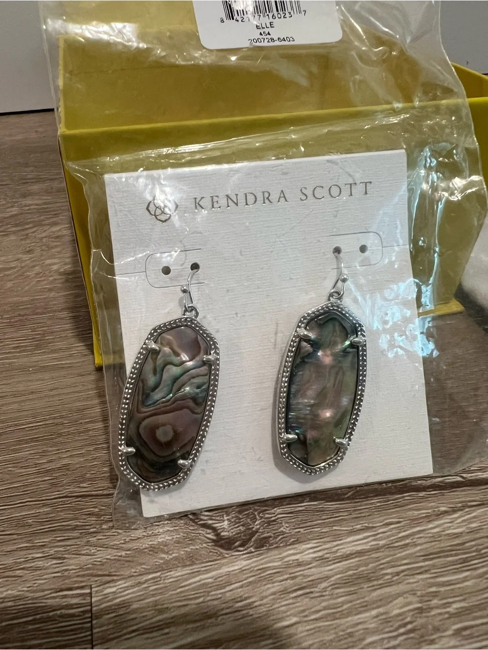 Kendra Scott Iridescent Abalone Drop Earrings in Silver and Multicolor